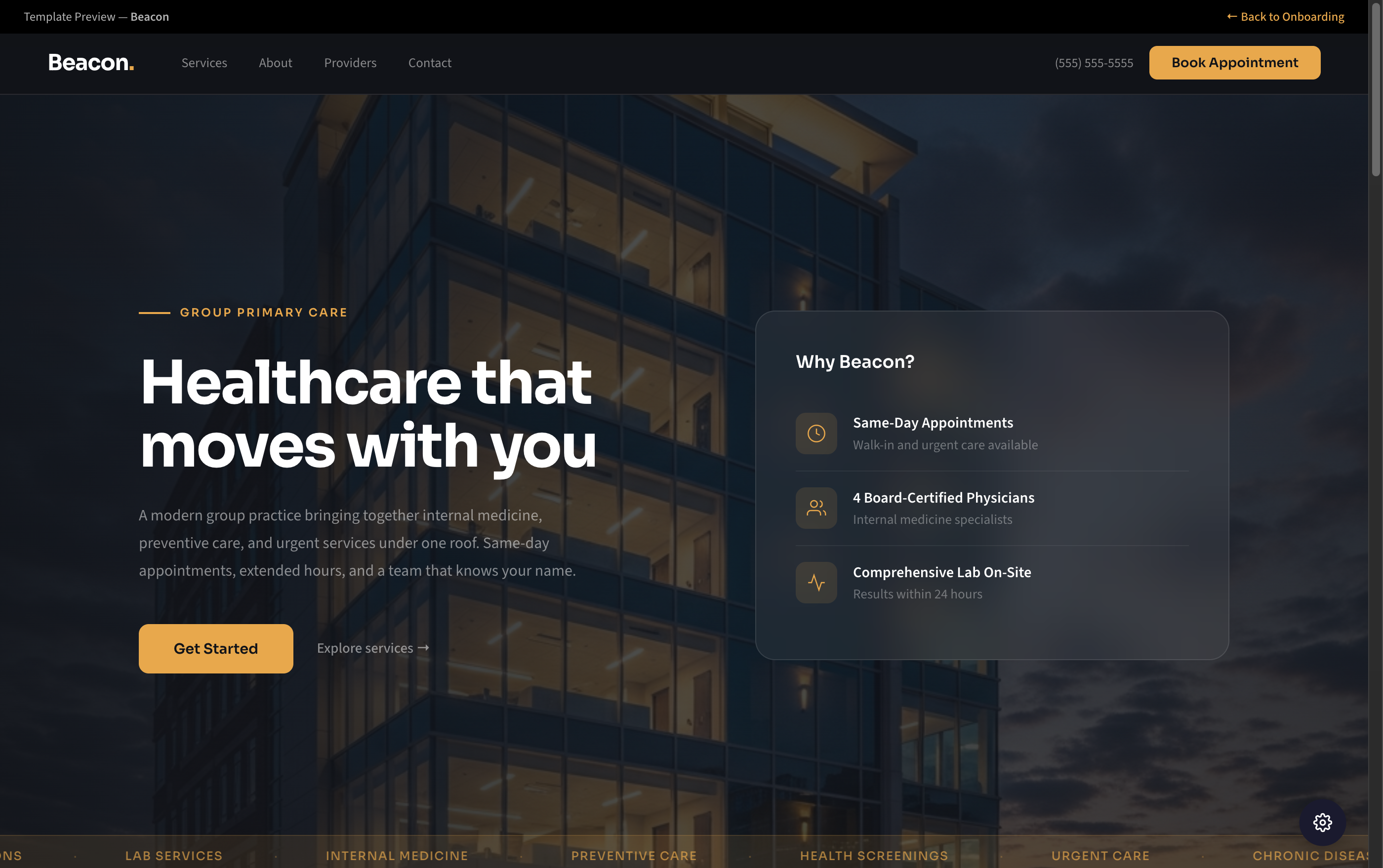 Beacon template preview