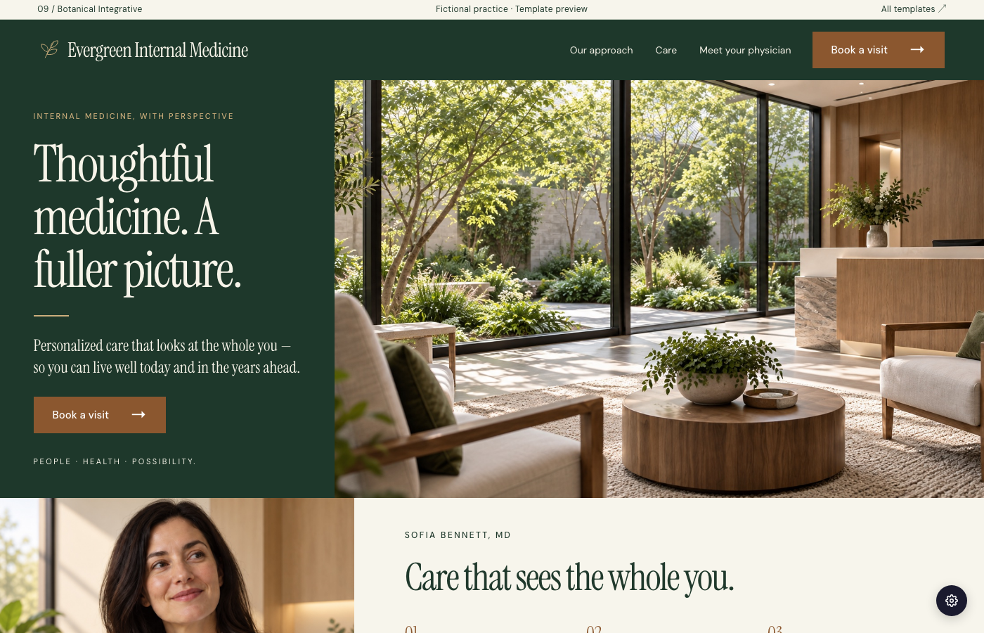 Botanical Integrative website preview