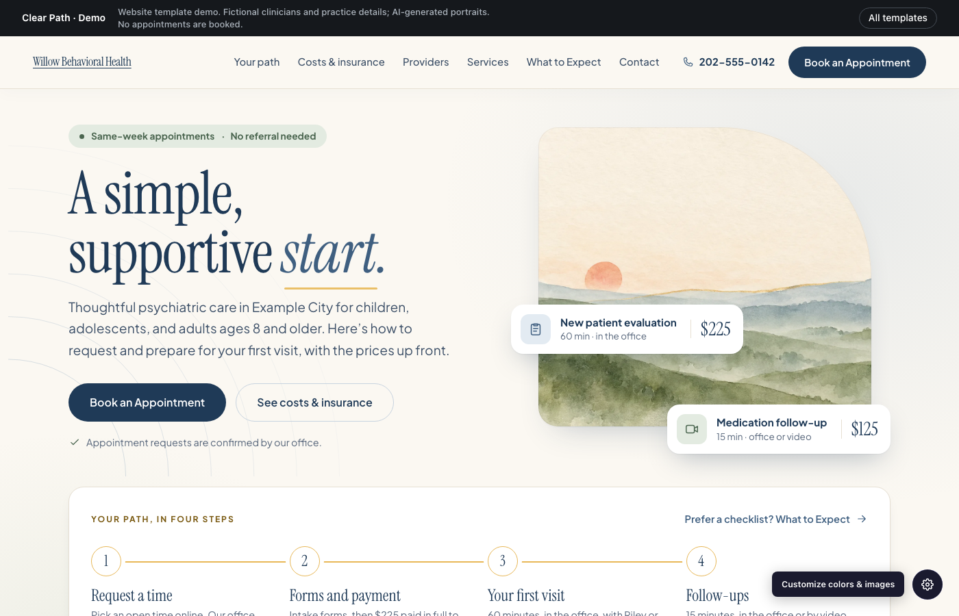 Clear Path website preview