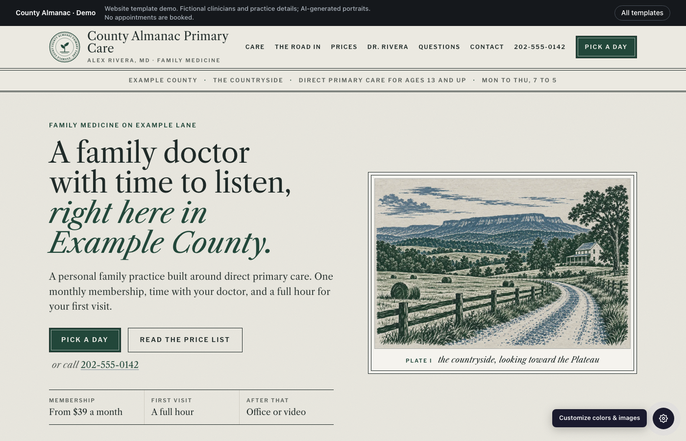 County Almanac website preview