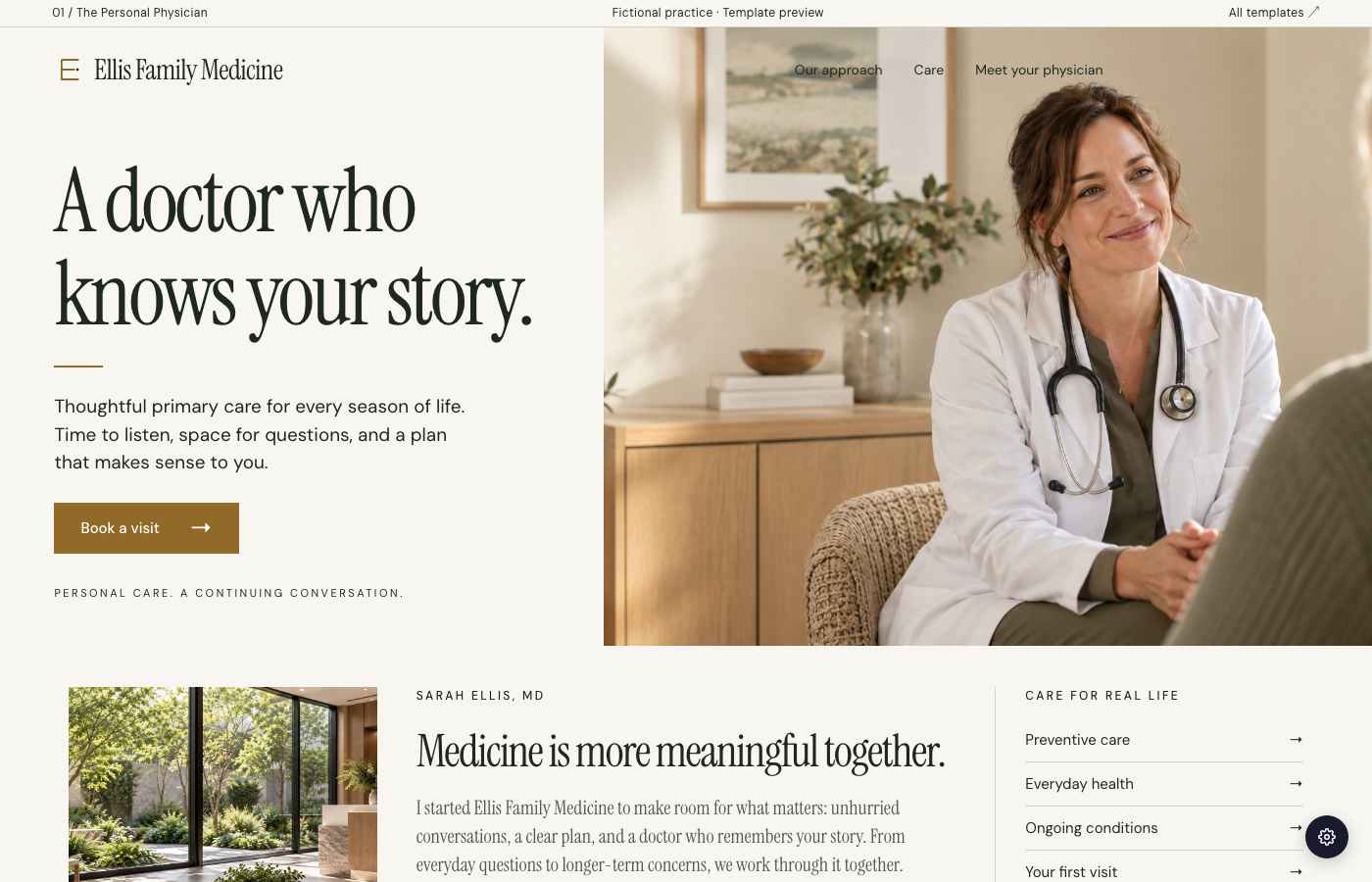 The Personal Physician website preview