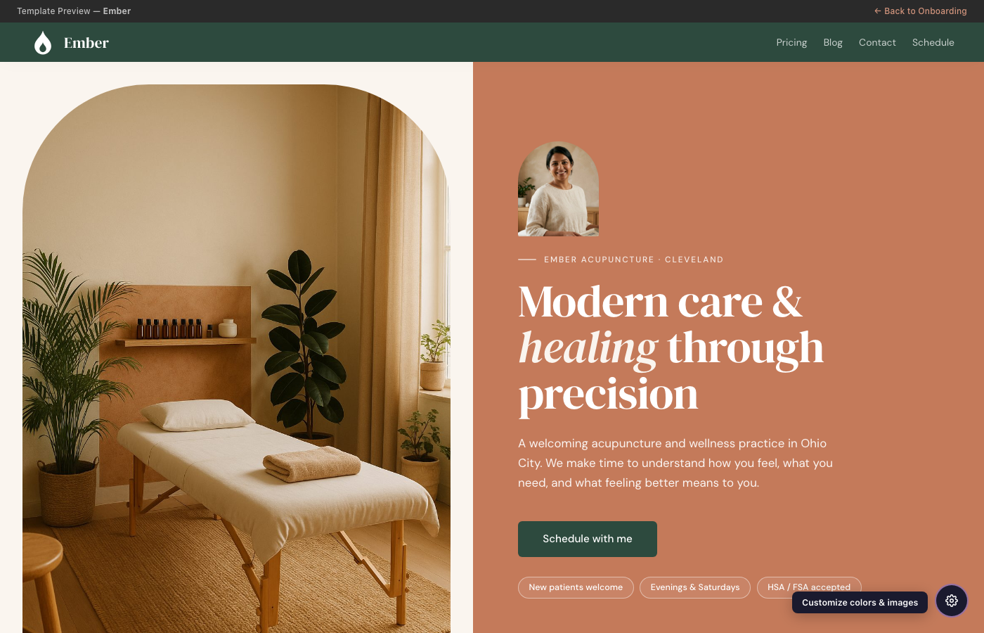 Ember website preview