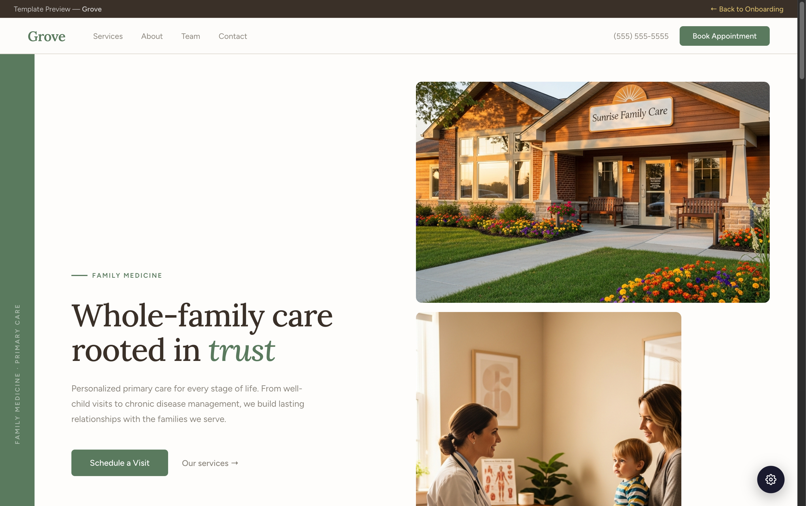 Grove template preview