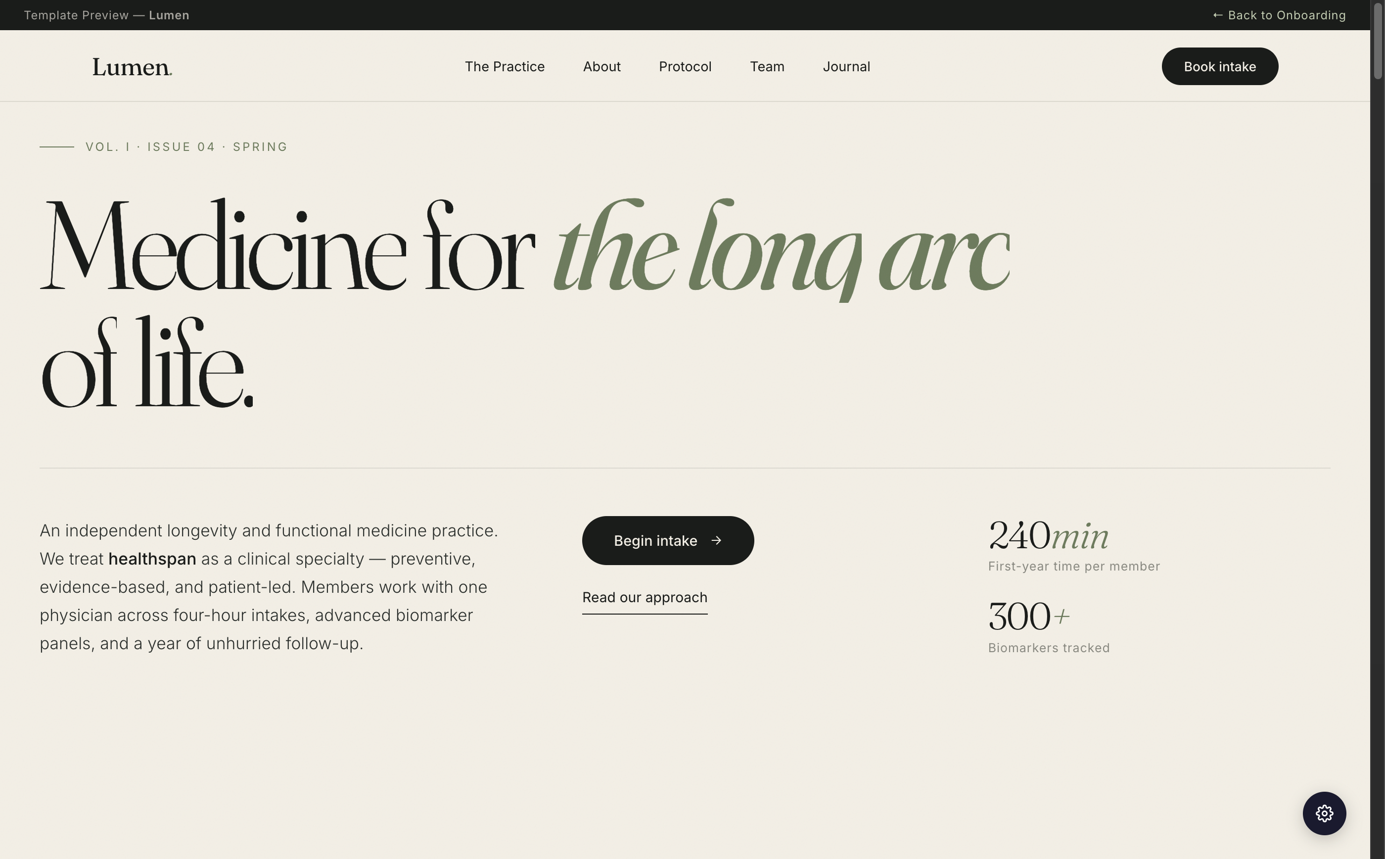 Lumen template preview
