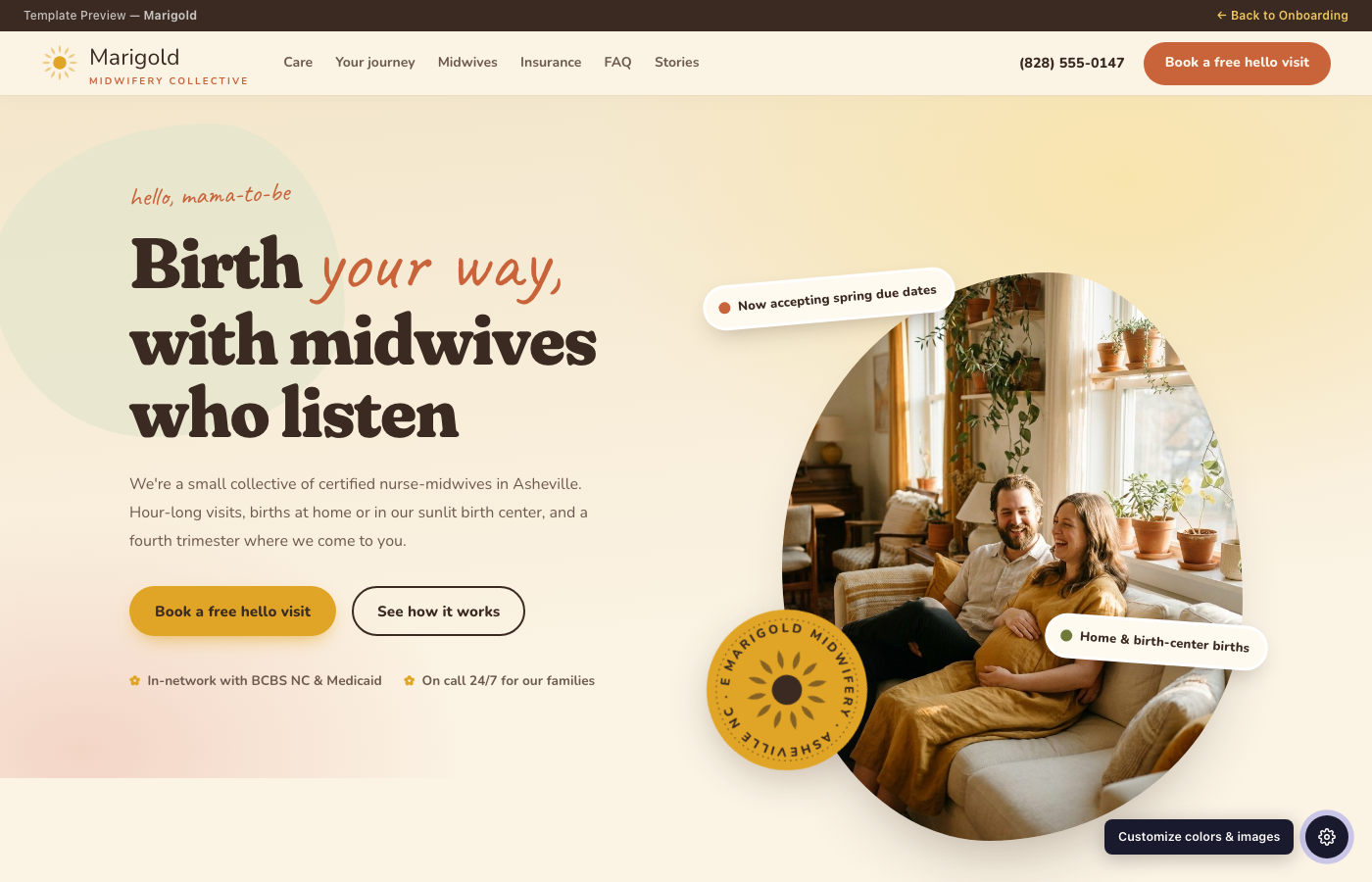Marigold website preview