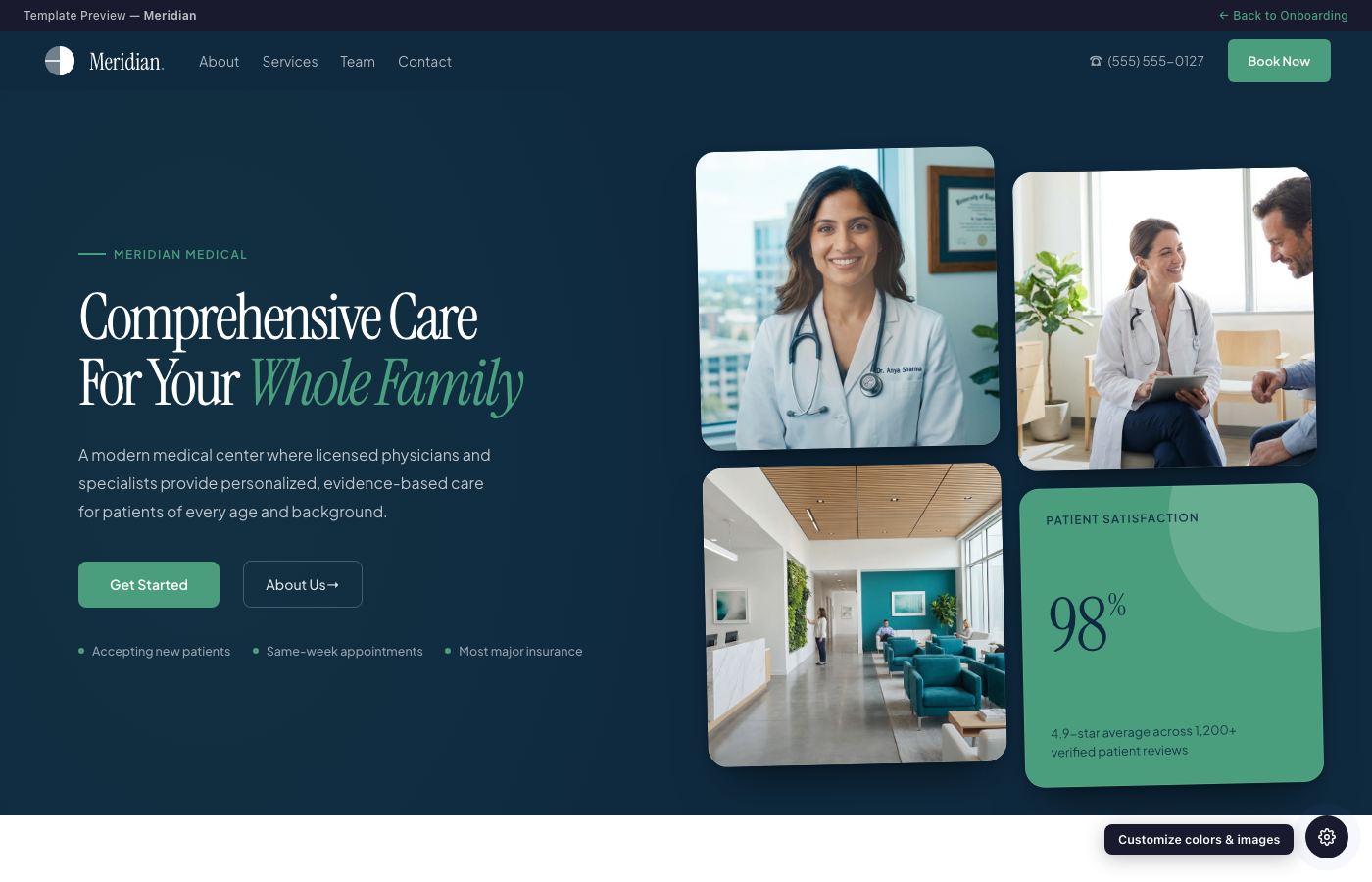 Meridian website preview