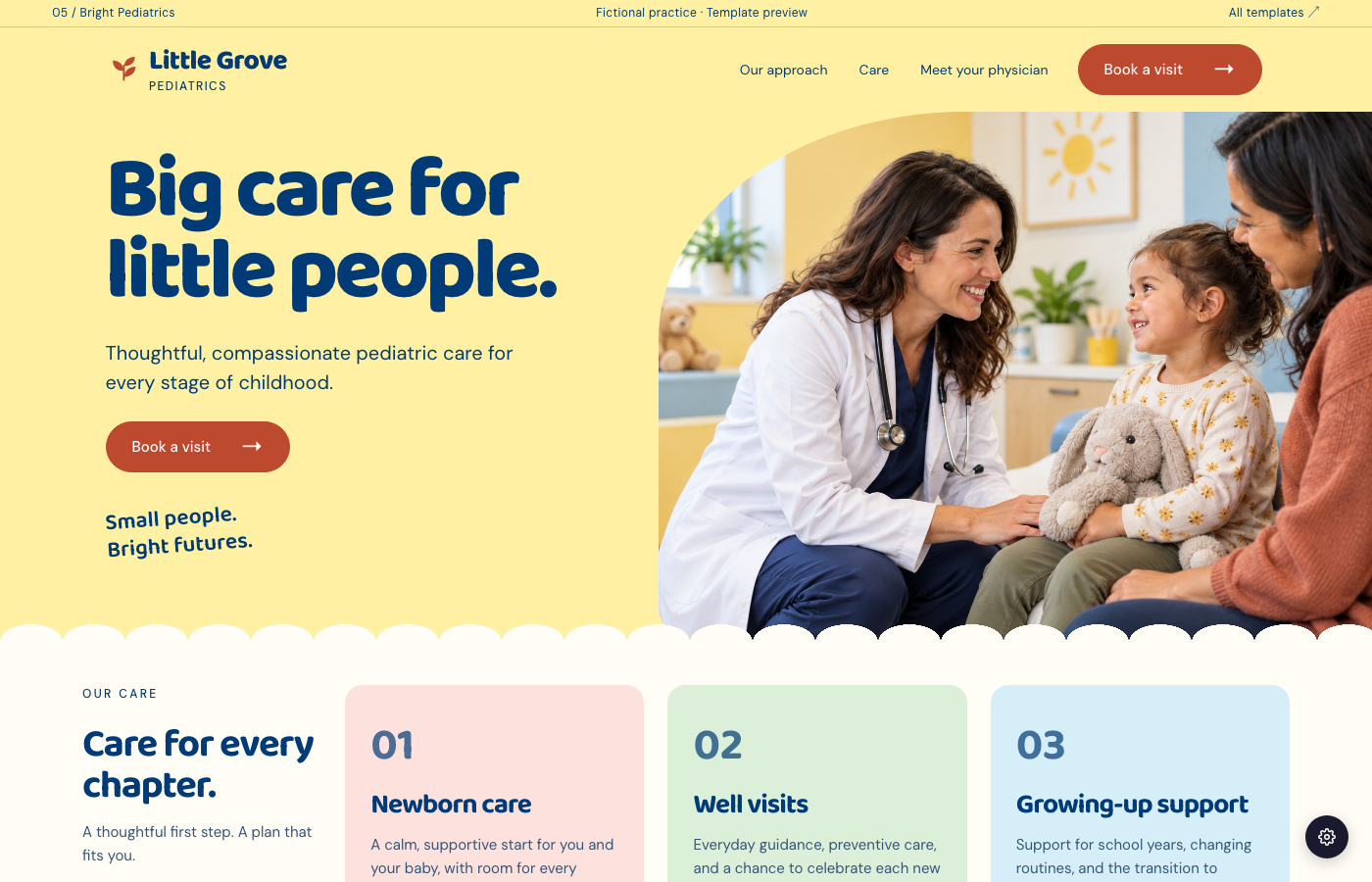 Bright Pediatrics website preview