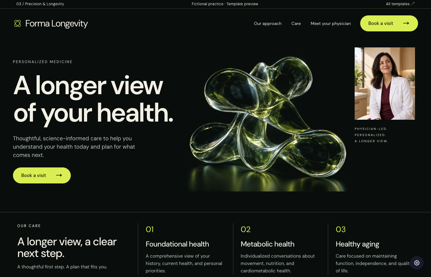 Precision & Longevity website preview