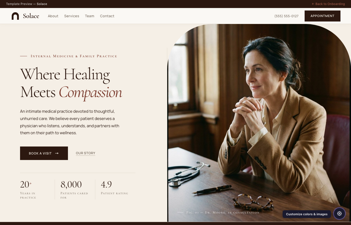 Solace website preview